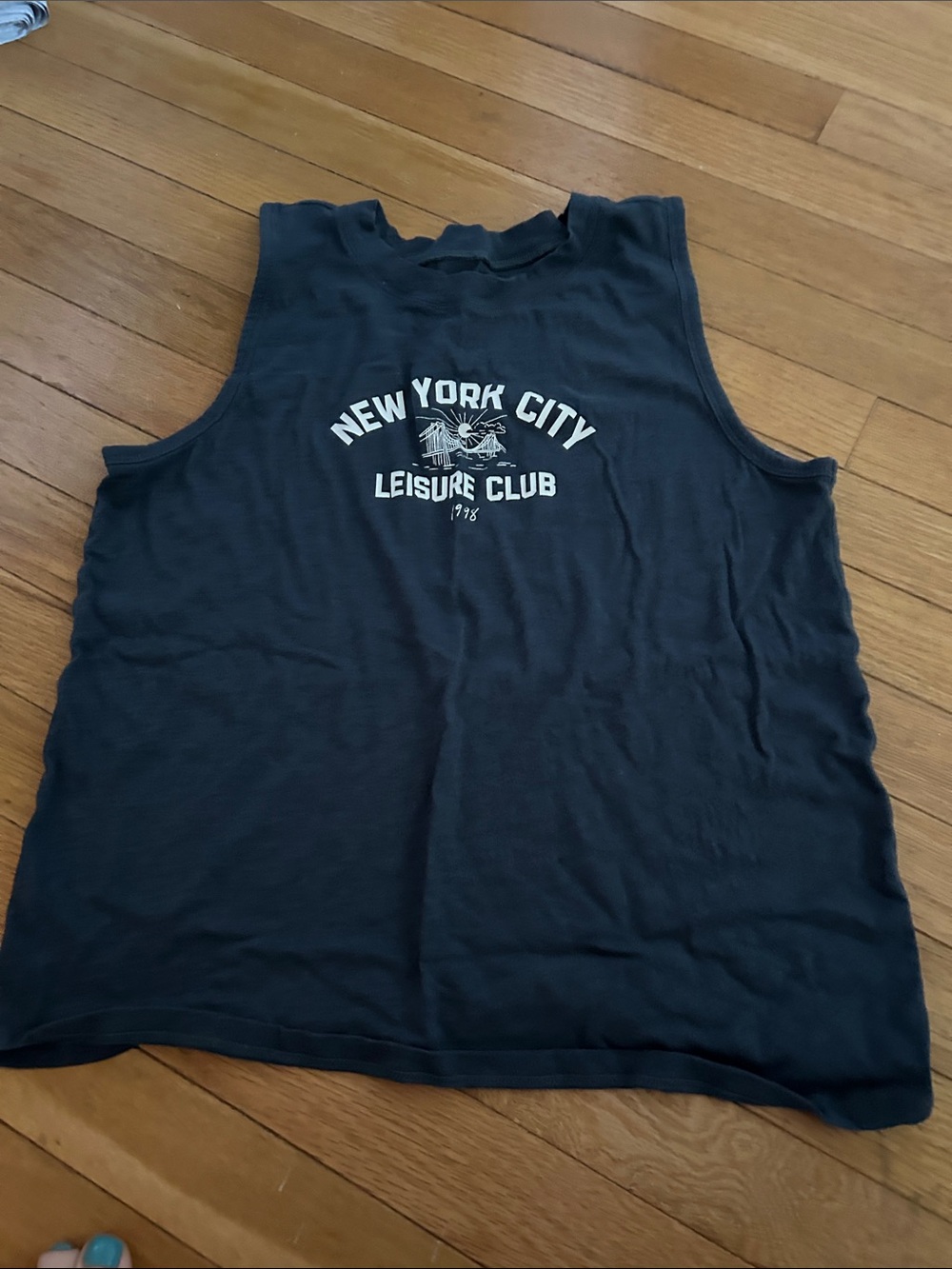 LOFT Blue Tank Top with White "New York City" Graphic